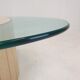 Italian travertine and glass coffee table, 1980's