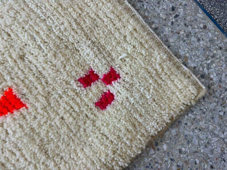 Custom white rug - colorful Beni Ourain rug 250/150cm