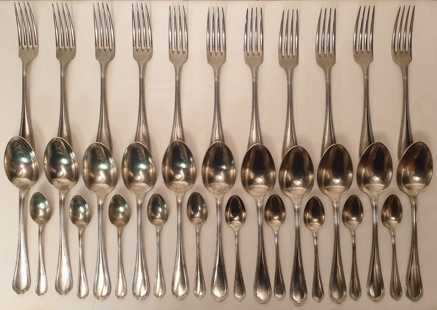 Cutlery part in silver metal christalba