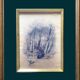 Painting drawing "Underwood" by Victor CASSIEN (1808-1893) + frame