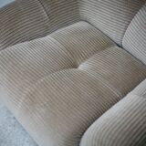 Pair of armchairs "space age". Beige corduroy velvet. France, circa 1970