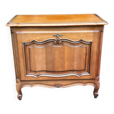 Buffet, meuble bar style Louis XV en bois massif avec miroir