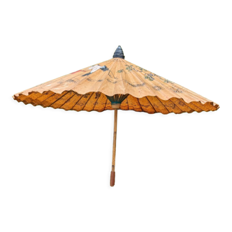 Vintage Asian umbrella made of rice paper