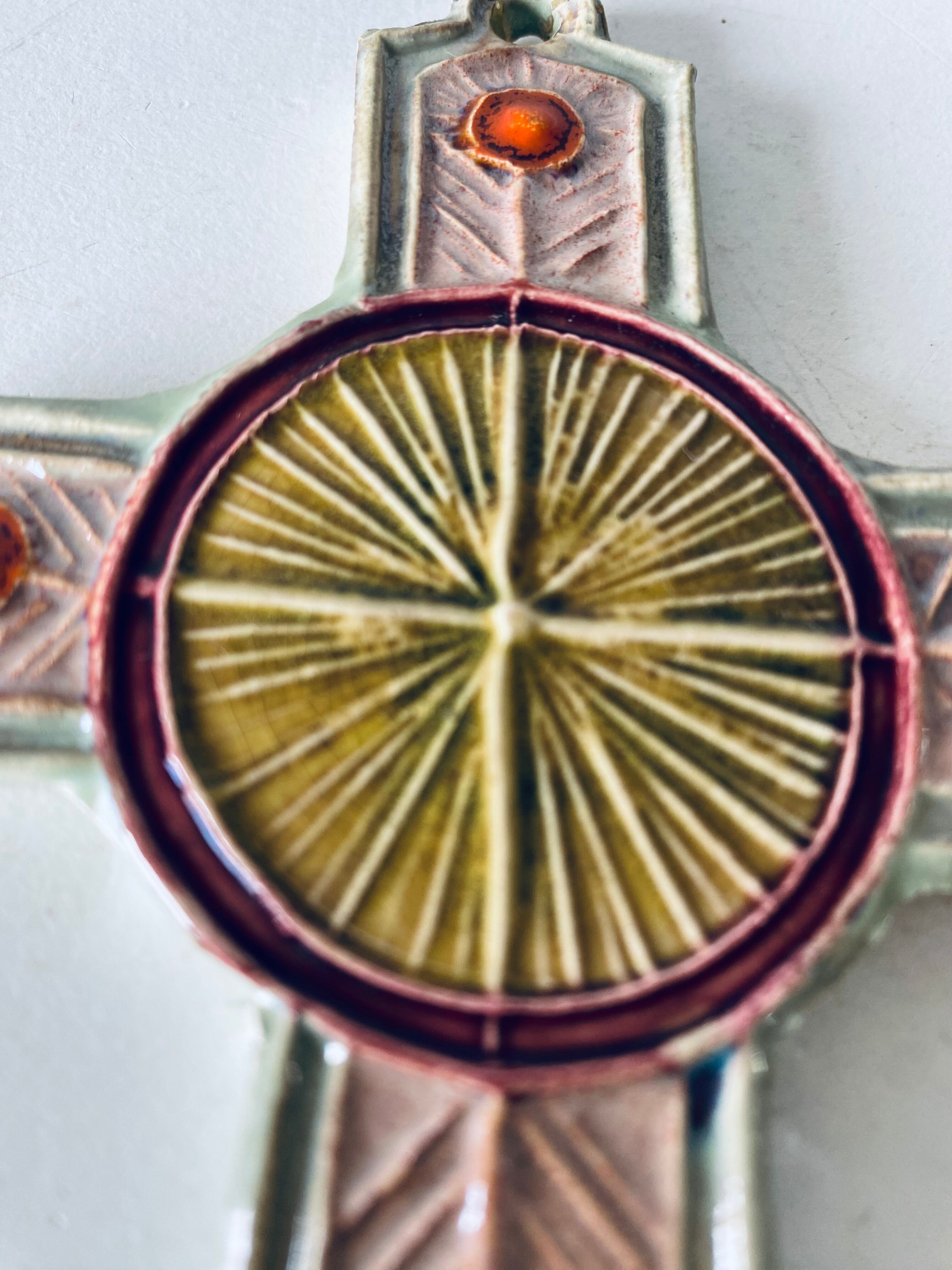 Ceramic wall cross signed Taburet