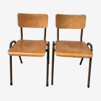 Paire de chaises d’écolier scandinave