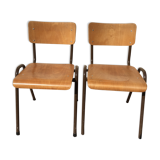 Pair of Scandinavian schoolboy chairs