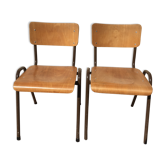 Paire de chaises d’écolier scandinave