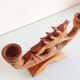 Two-headed Scandinavian/vintage 50-60s wooden chandelier