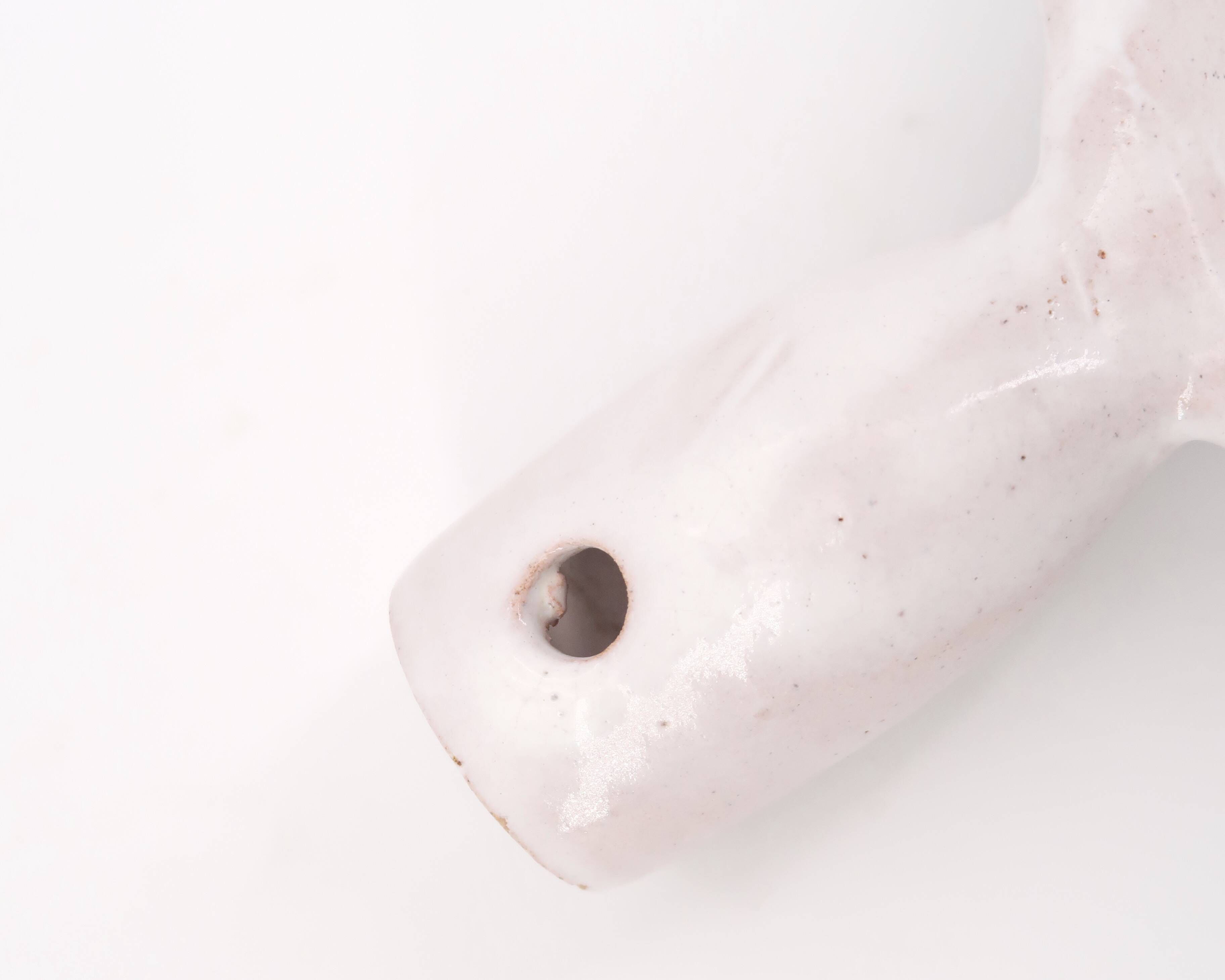 White striped bowl by Robert Picault, Vallauris