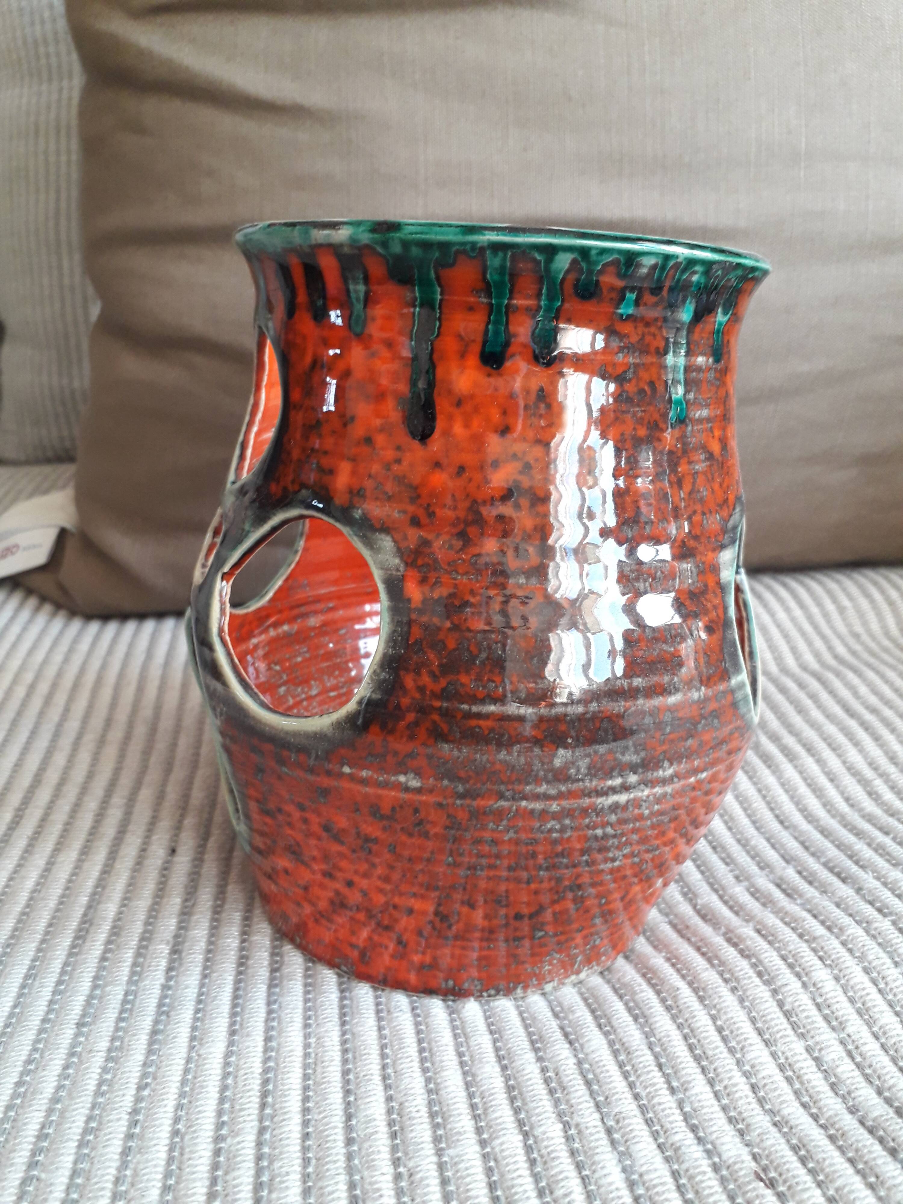 Very original vintage ceramic candle holder