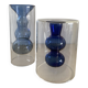 Duo of blown glass vases in Scandinavian style