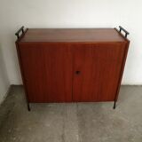 Buffet scandinave  2 portes teck, piètement échelle