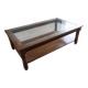 Vintage wooden and glass coffee table