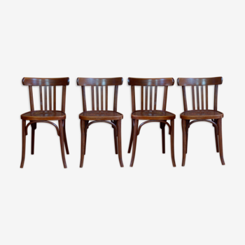 4 chaises bistrot en bois courbé