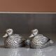 Vintage Pheasant Bird Silver Plated Figurine Salt & Pepper Shakers - a Pair