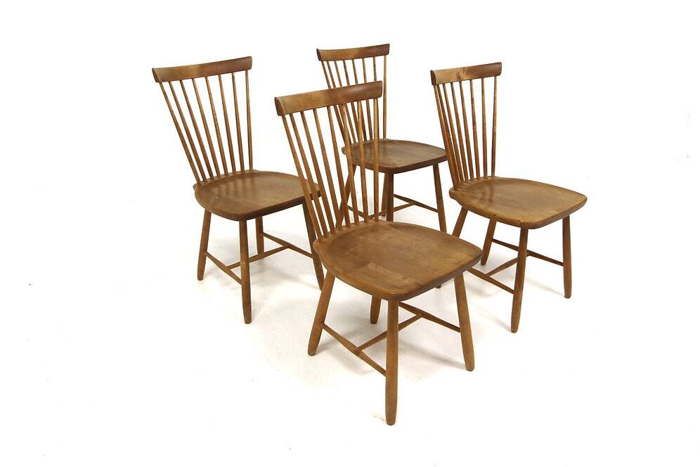 4 chaises scandinaves "Lilla Åland", Carl Malmsten, Suède, 1960