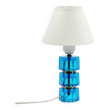 Mid Century Scandinavian Glass & Brass Table Lamp by Carl Fagerlund, 1960s