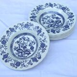 6 Blue Onion Myott meakin plates