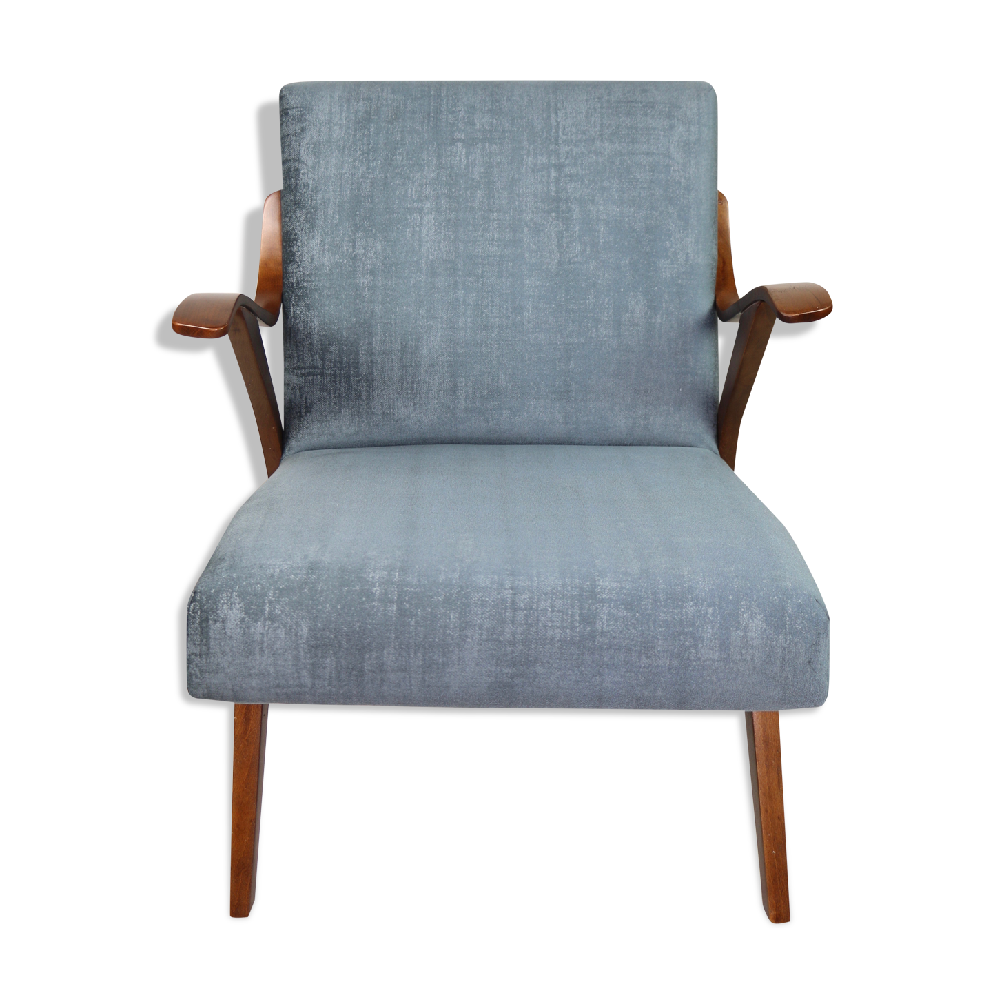 Czech Vintage Grey Chameleon Armchair, 1970s