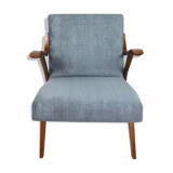 Czech Vintage Grey Chameleon Armchair, 1970s