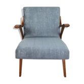 Fauteuil caméléon gris vintage Tchèque années 1970