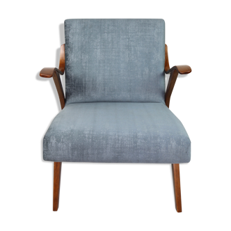 Fauteuil caméléon gris vintage Tchèque années 1970