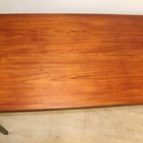 Vintage Danish teak and black lacquered metal table, 1950s