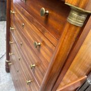Empire chest of drawers in mahogany and black marble, 19th century