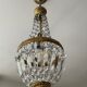 Lustre Montgolfière à pampilles de cristal et laiton