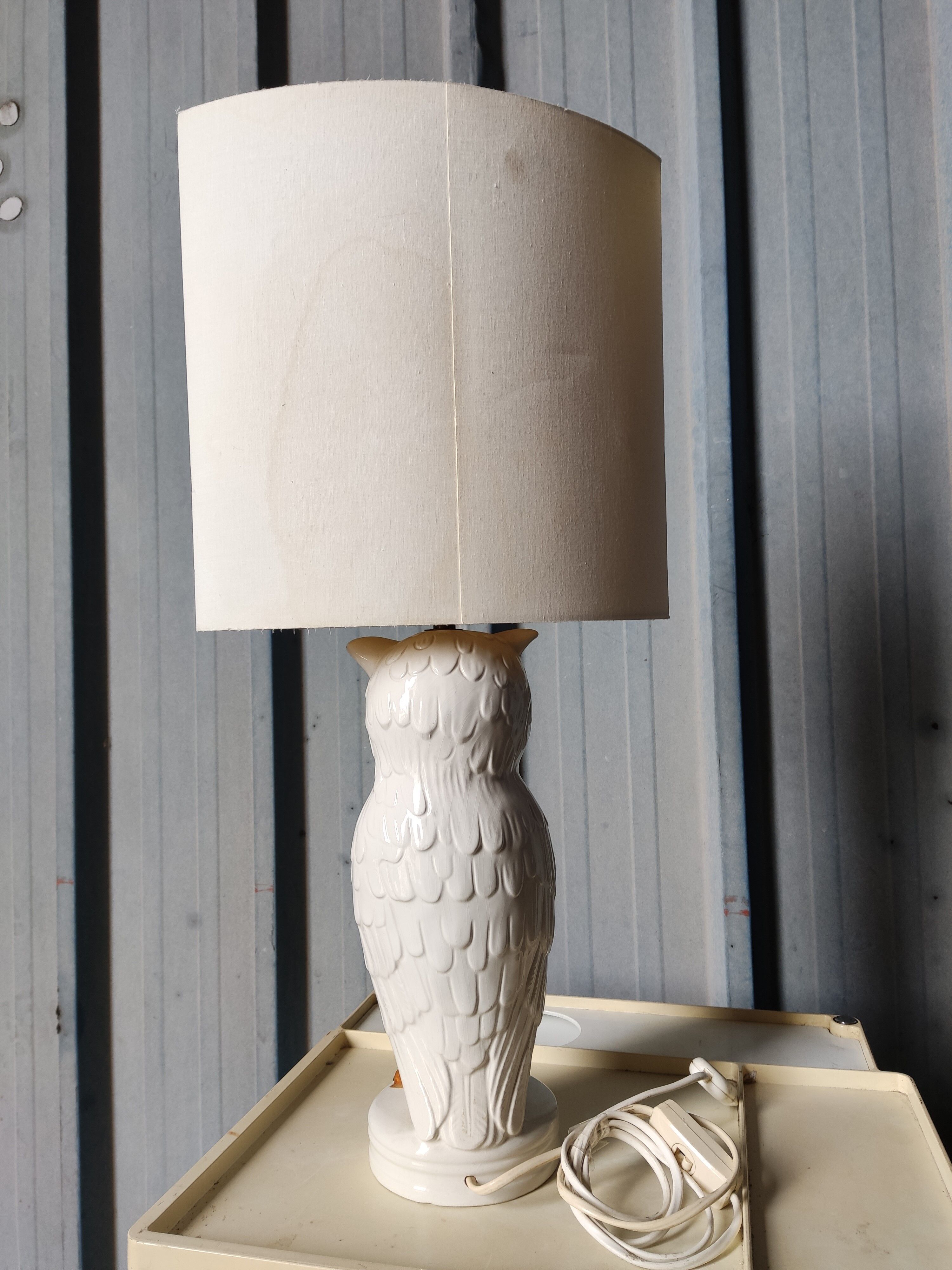 Lampe chouette en céramique de la maison Chaumette