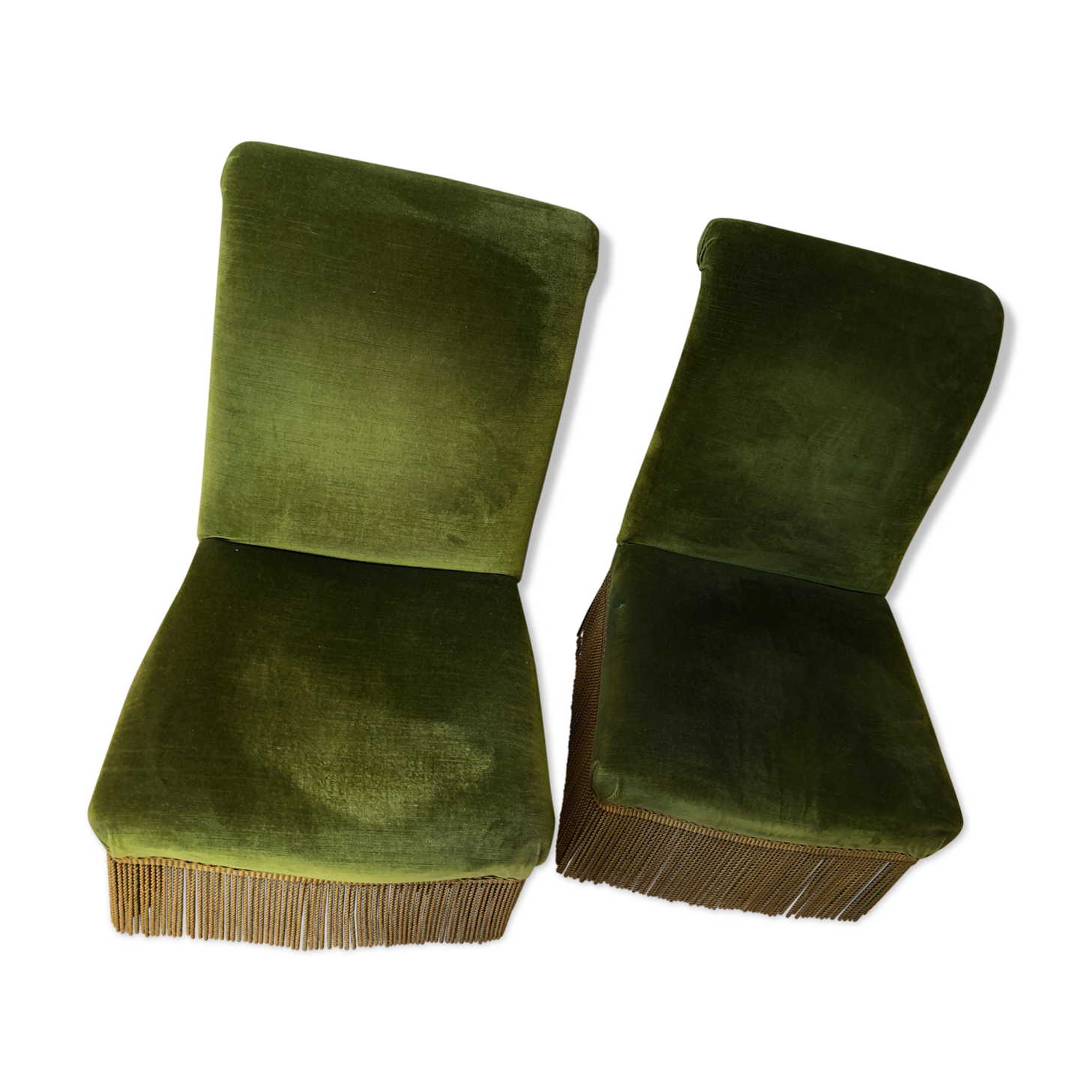 Pair of vintage green velvet heaters