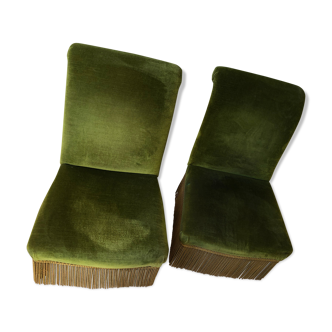 Pair of vintage green velvet heaters