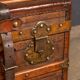 Coffre de voyage en cuir victorien antique du 19e siècle vers 1870