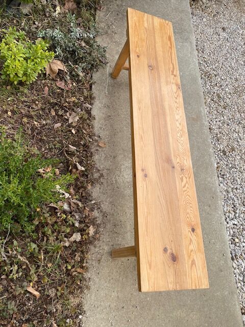 Solid wood farm bench