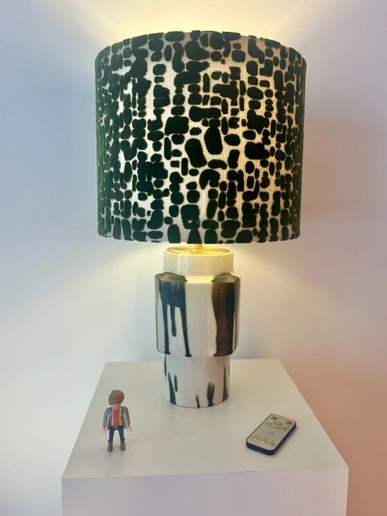 Set of 2 MCM table lamps: Unique recycled pieces made from vases by Ditmar Urbach Keramik – Czech Republic.