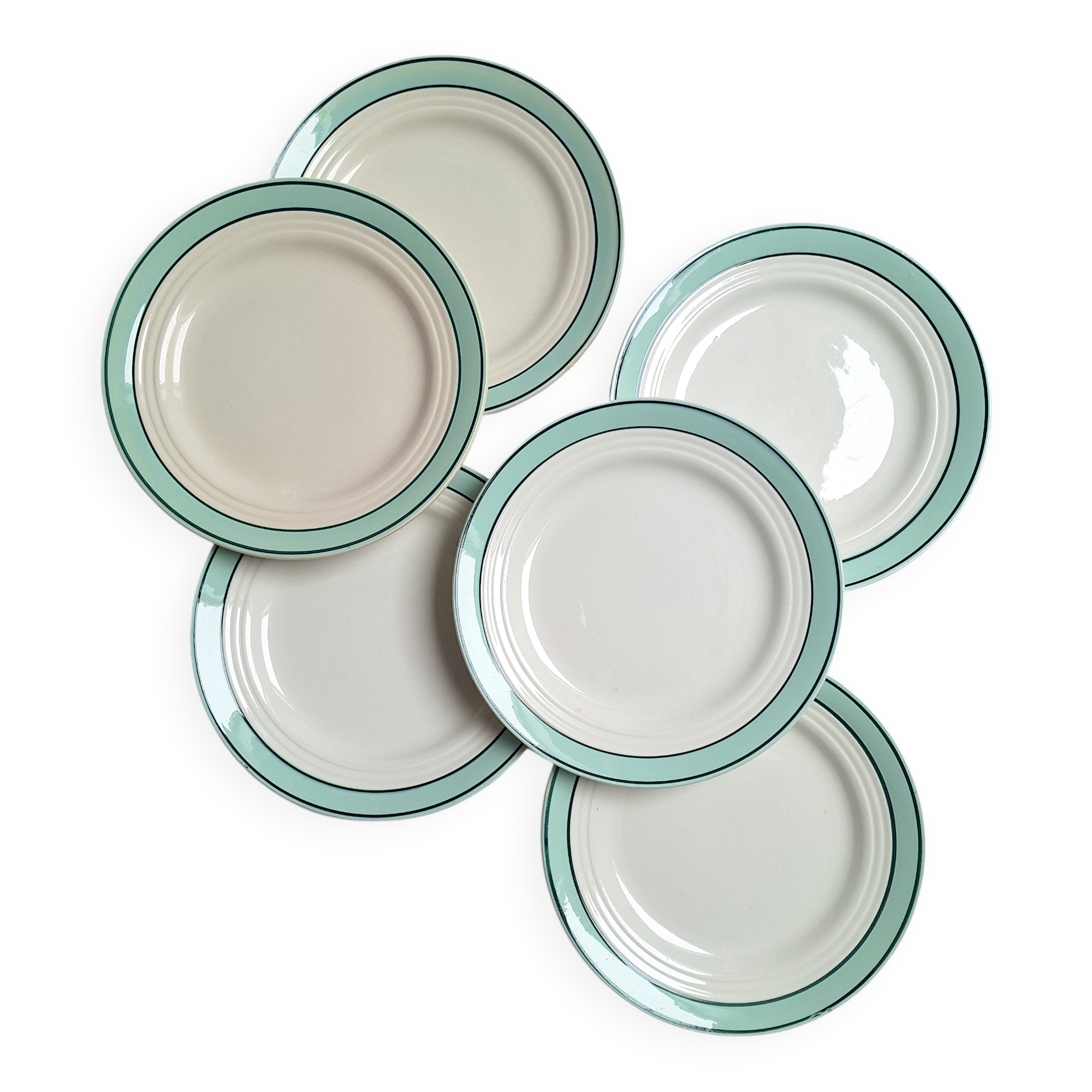 Assiettes plates Céranord - Modèle Amanda vert