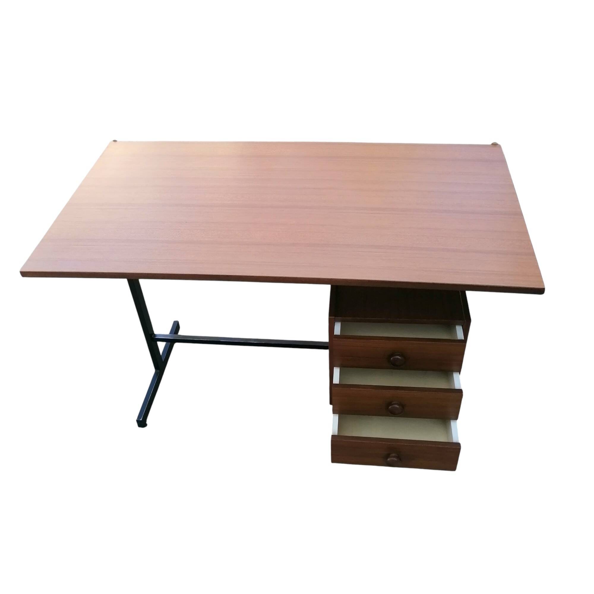 Scrivania vintage in teak, Italia, anni '70