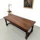 Farm table in solid walnut, turned legs, 1950s.