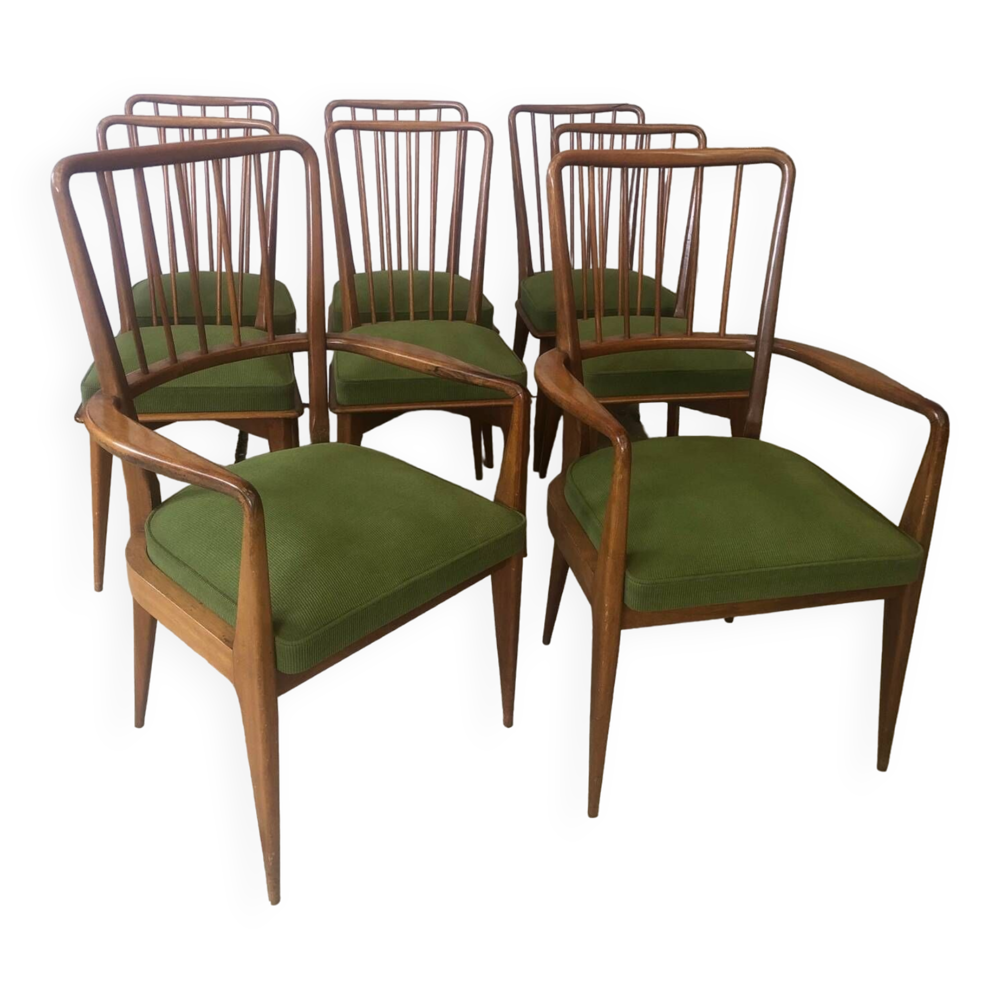 Ensemble de 6 chaises et 2 fauteuils de Charles Ramos