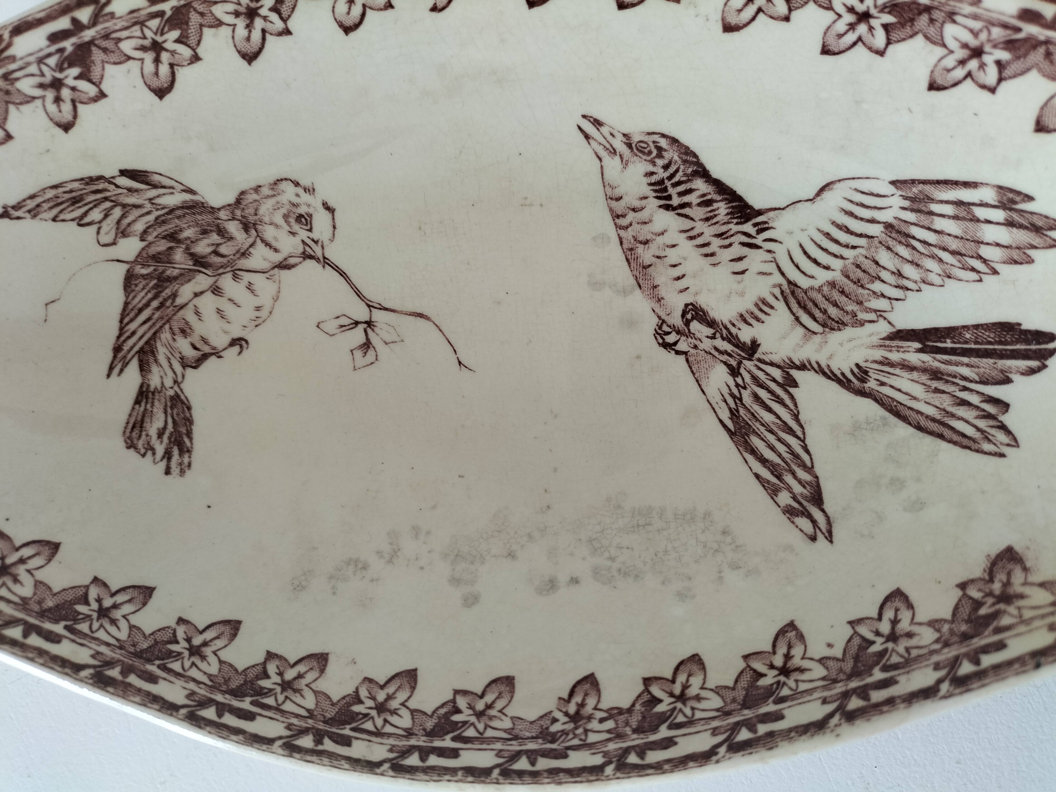 Two vintage U&C Sarreguemines Buffon model dishes