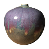 Enamelled ceramic vase signed Anne Marie Donaint Merlimont