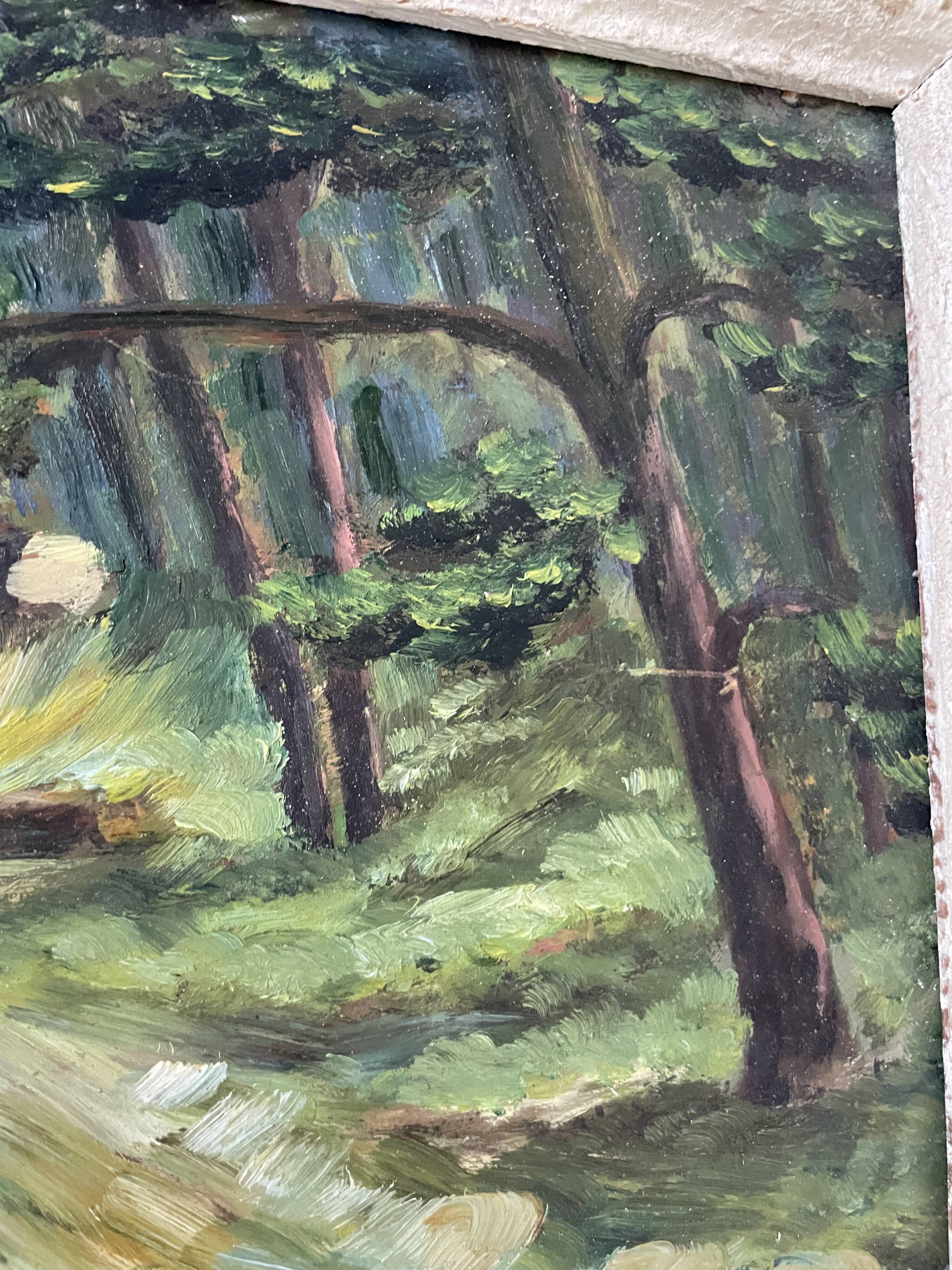 Oil painting walk in the Bailly forest