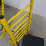 Paire de tabouret de bar italien ajustables jaune laqué et noir