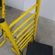 Paire de tabouret de bar italien ajustables jaune laqué et noir