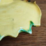 Vintage Fish Plate in Barbotine – Yellow Fish Serving Dish