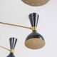 Black lacquered metal 12-arm light chandelier. Contemporary.