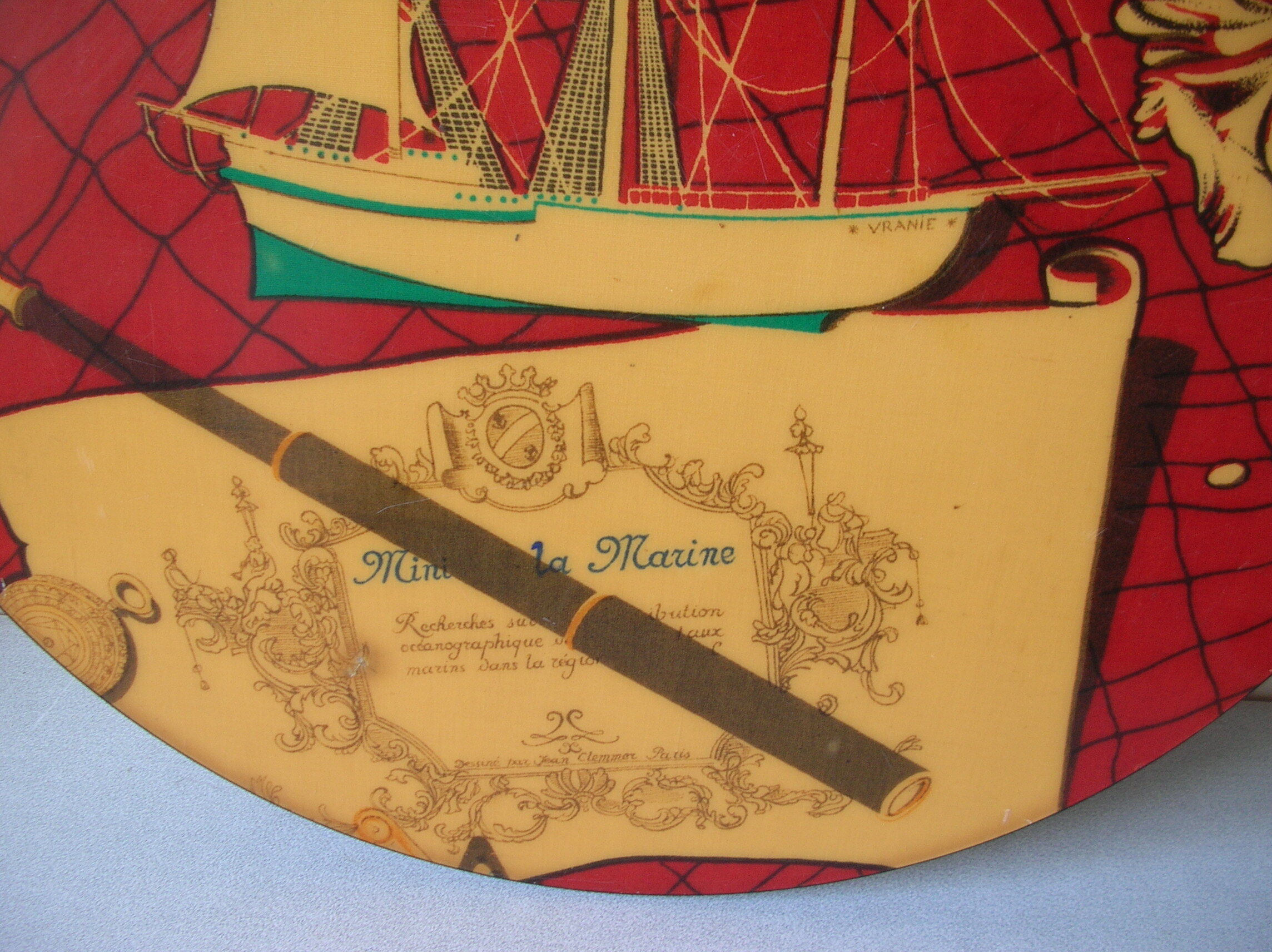 Jean Clemmer's old tripod bistro table in the 1950s/60s marine décor