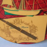 Jean Clemmer's old tripod bistro table in the 1950s/60s marine décor