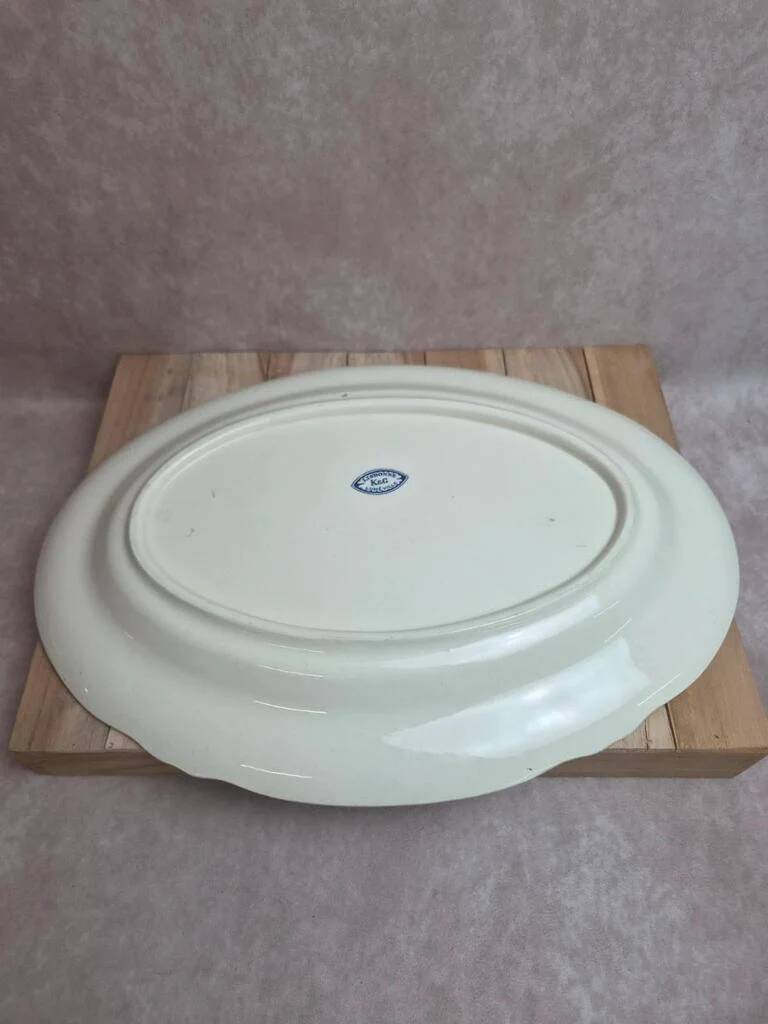 Large oval dish K&G Lunéville model Lisbonne antique 41.5 cm