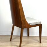 American Art Deco style chair, in solid walnut wood